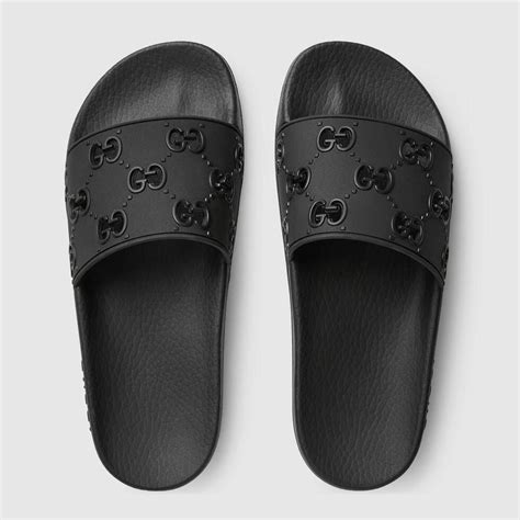 gucci black slides|black gucci slides women's.